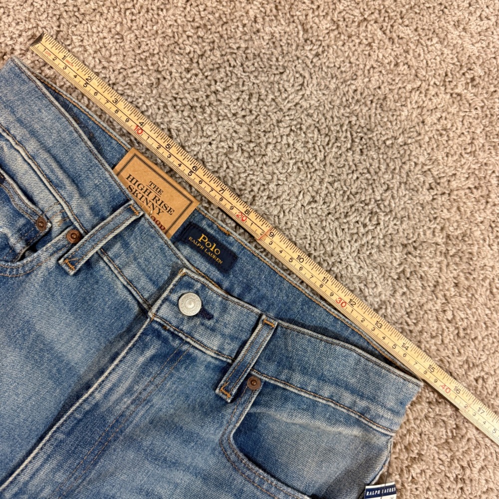 Polo Ralph Lauren High Rise Skinny Jeans Womens 28 Blue NWT Low Stretch Denim - Picture 10 of 10